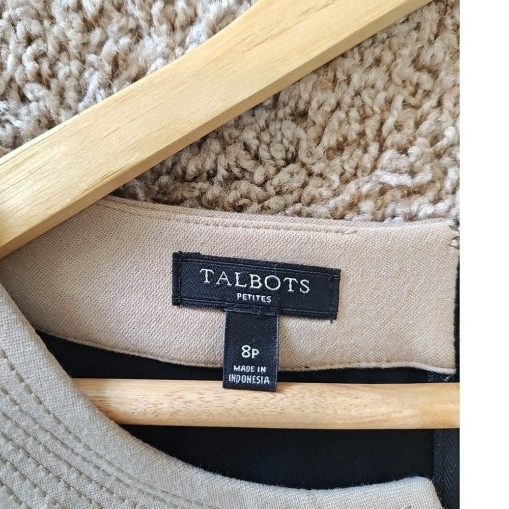 Talbots Petites Sheath Dress Size 8P Black Tan Used Professional Career‎ Office - Picture 4 of 16